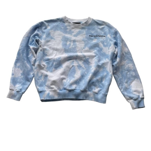 ELLANDEMM Cloud Sky Sweatshirt Blue Medium Walking on Sunshine Statement - Picture 8 of 10